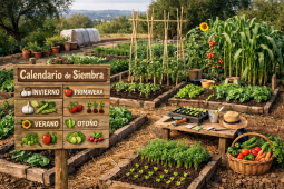 Calendario de siembra del huerto en Murcia con cultivos por estaciones