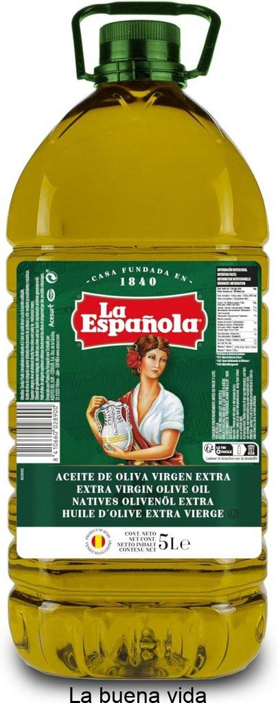 LA ESPAÑOLA Aceite de Oliva Virgen Extra Selección Mediterránea, Garrafa 5L, AOVE de Sabor Equilibrado Ideal para Cocinar y en Crudo