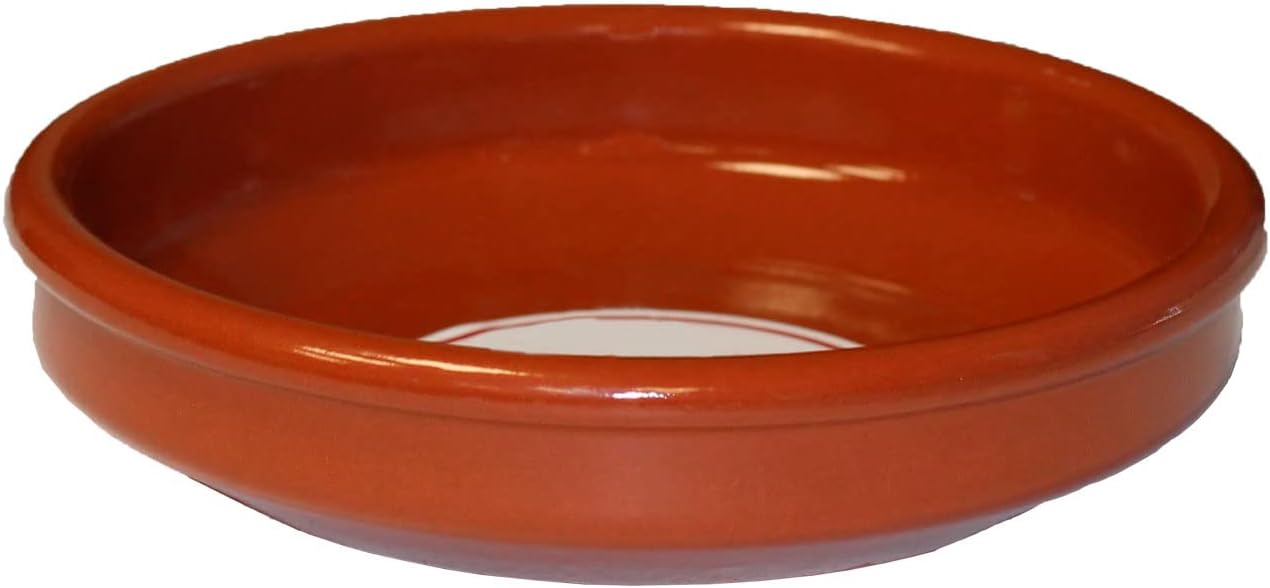 Tradineur - Cazuela redonda de barro - Apta para vitro y horno - Ideal para guisos y asados caseros –Ø 24 cm